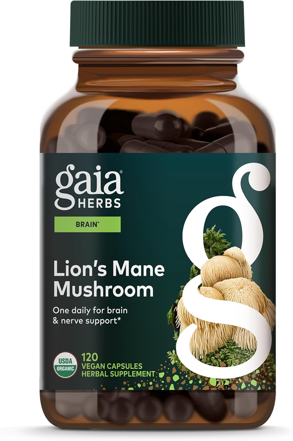 Gaia Herbs Lion's Mane Mushroom for Brain & Nerve Health Support