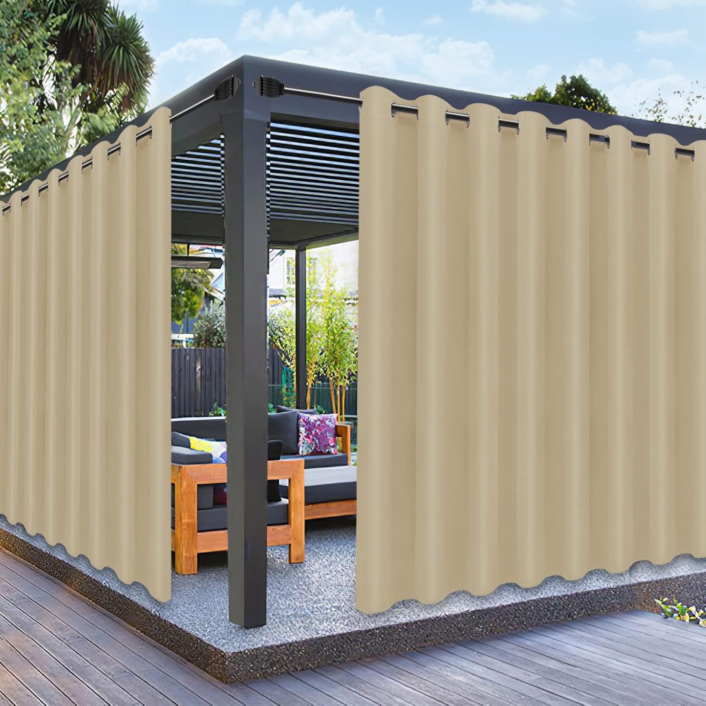 PureFit Outdoor Curtains for Patio Waterproof and UV Resistant