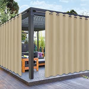 PureFit Outdoor Curtains for Patio Waterproof and Weatherproof