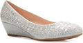 Olivia K Close Round Toe Low Wedge Glitter Rhinestone Comfort - Office
