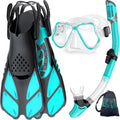 Mask Fins Snorkel Set for Adults - Travel Panoramic Snorkel Kit