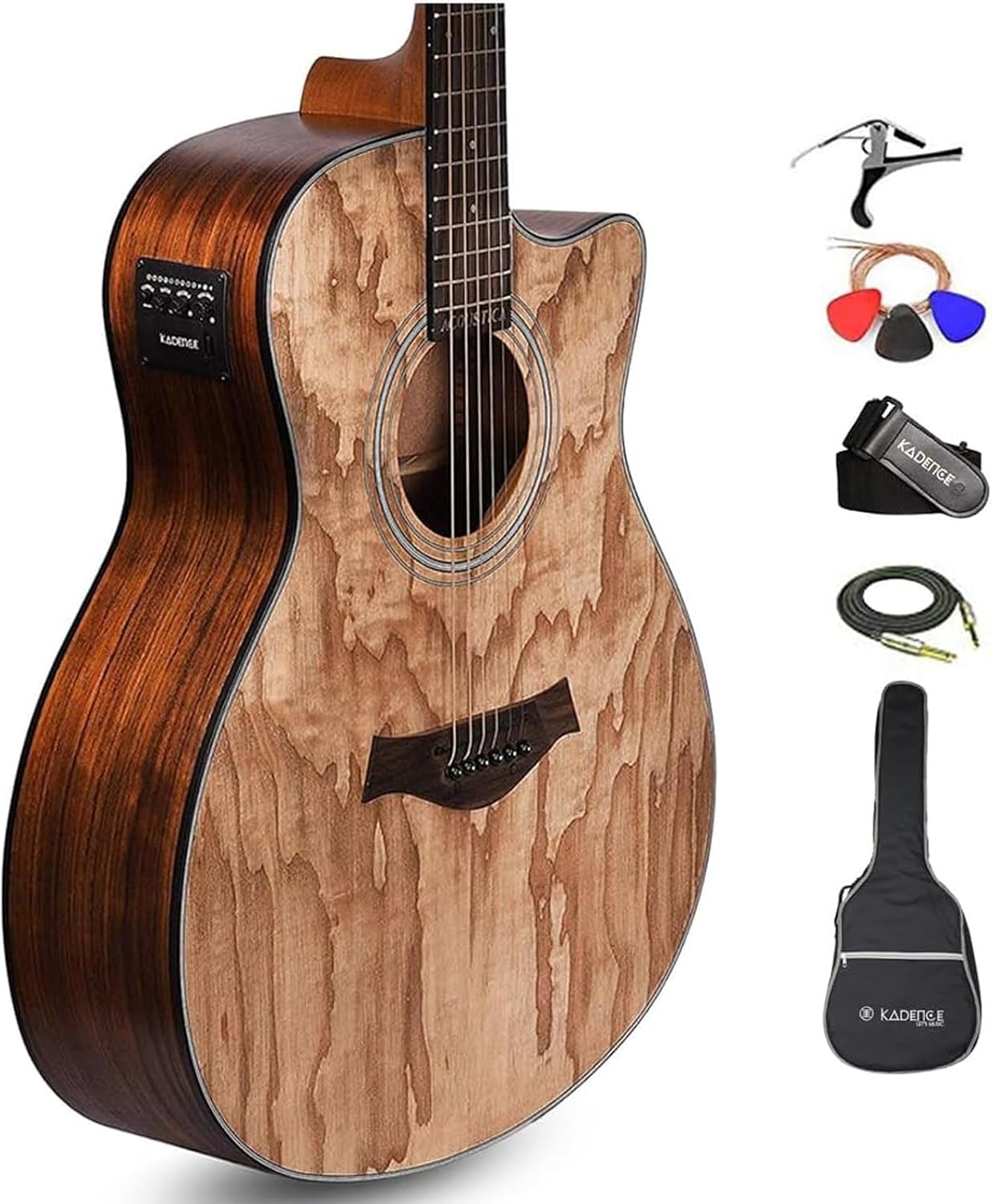 Kadence Electric Acoustic Guitar - All-in-One Bundle for Beginner & Pro