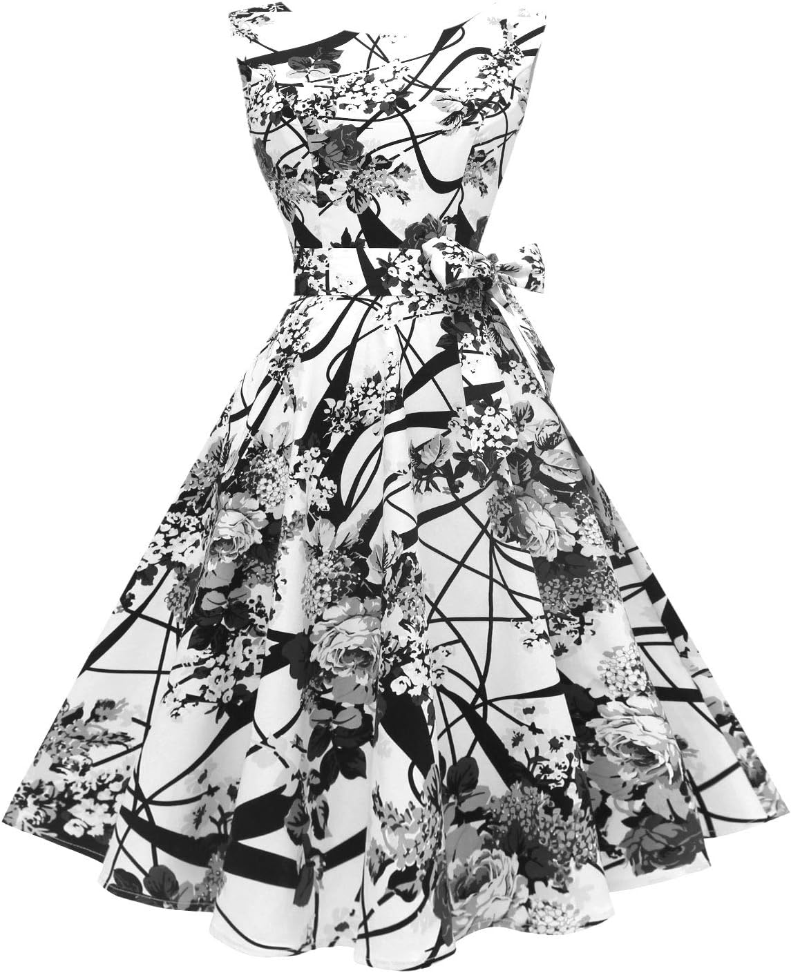 Vintage 1950s Cocktail Dress for Women - Sleeveless Boatneck Style