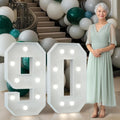 3 Feet Tall Light Up Marquee Numbers for 90th Birthday Decor