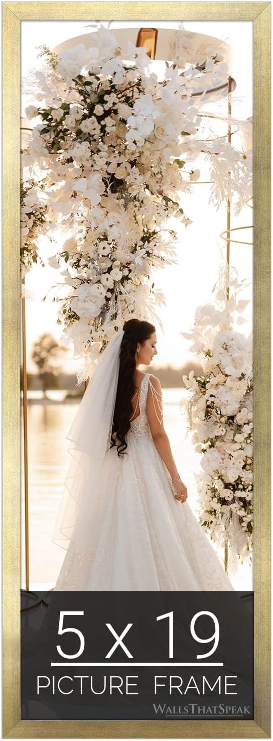 5x19 Gold Picture Frame for Puzzles Posters Photos Artwork