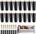 4 in Round Solid Furniture Legs - 16 Pack Replacement Legs for Sofas