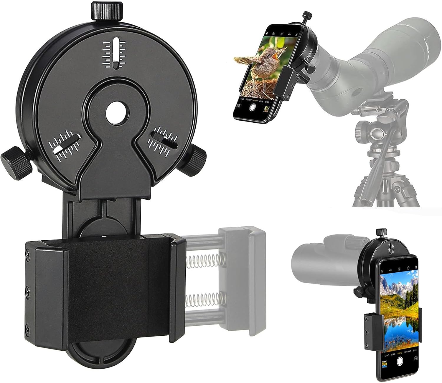 SOLOMARK Cellphone Mount for Spotting Scope and Binoculars