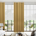 KOUFALL Gold Luxury Curtains 108 in Long - Thick Triple Weave Blackout