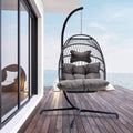Comfy Indoor Outdoor Egg Chair Swing - Cozy Patio Hanging Seat