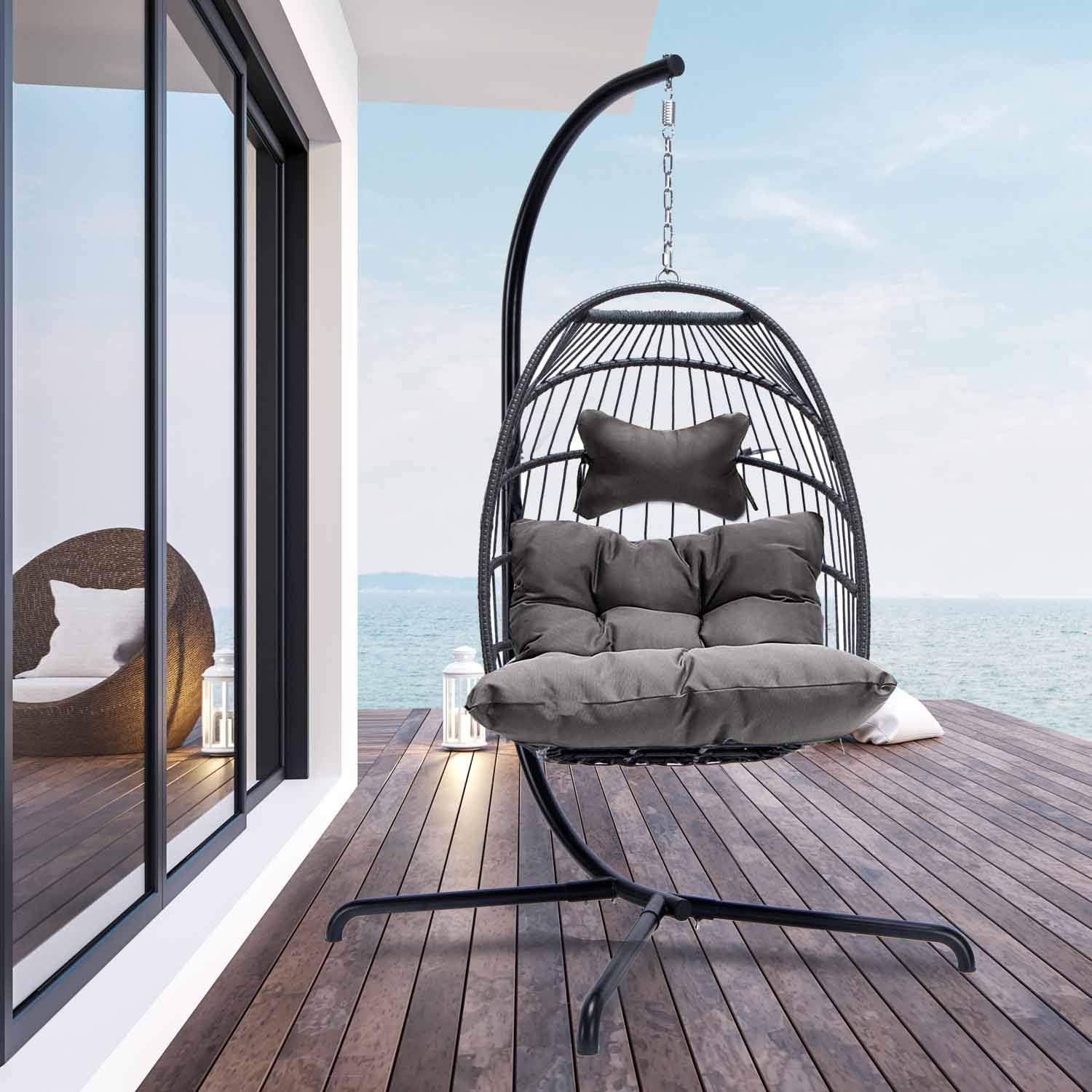 NICESOUL Comfy Indoor Outdoor Egg Chair for Relaxation