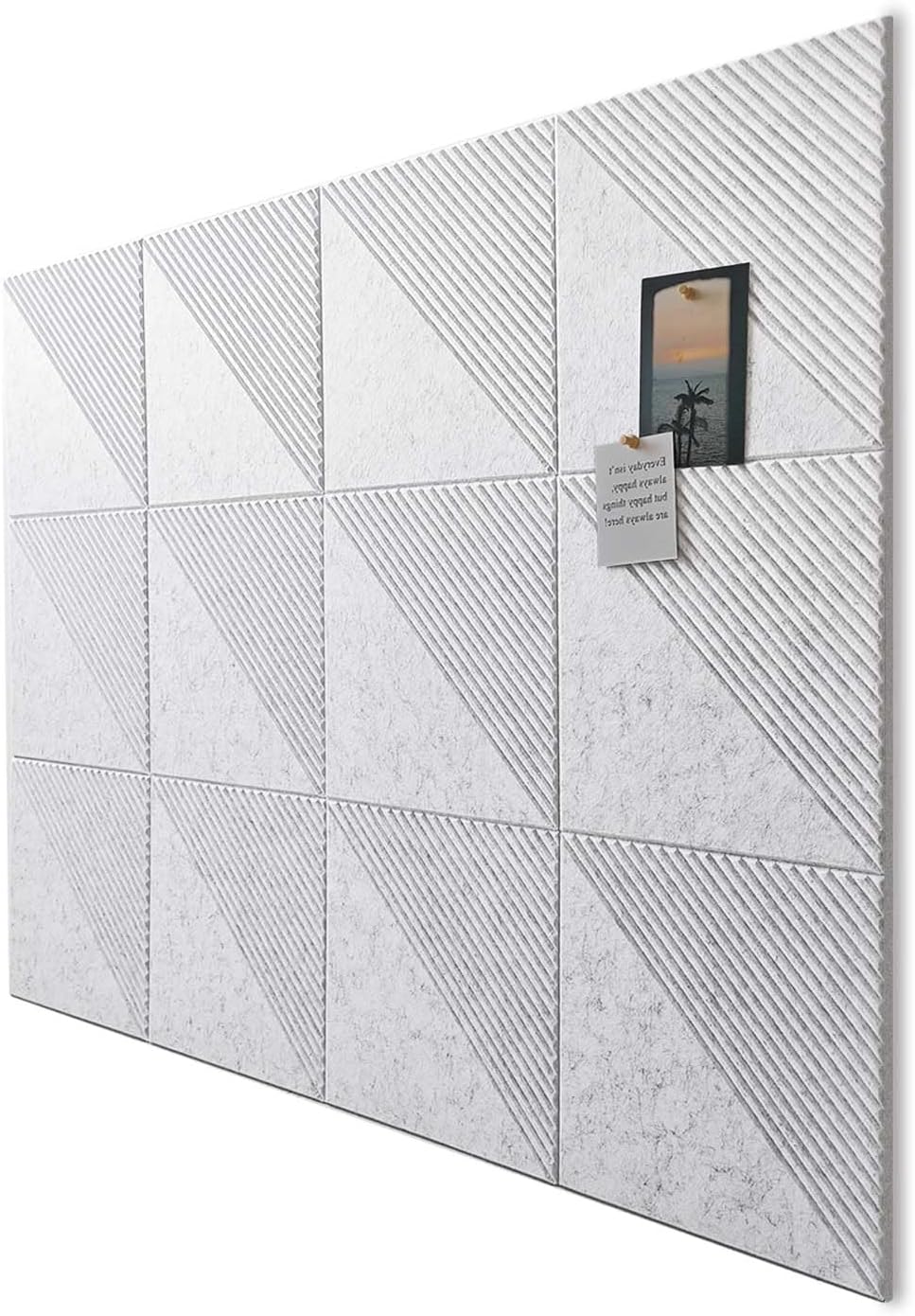 Large Cork Board Alternative with 12 Pack Felt Wall Tiles
