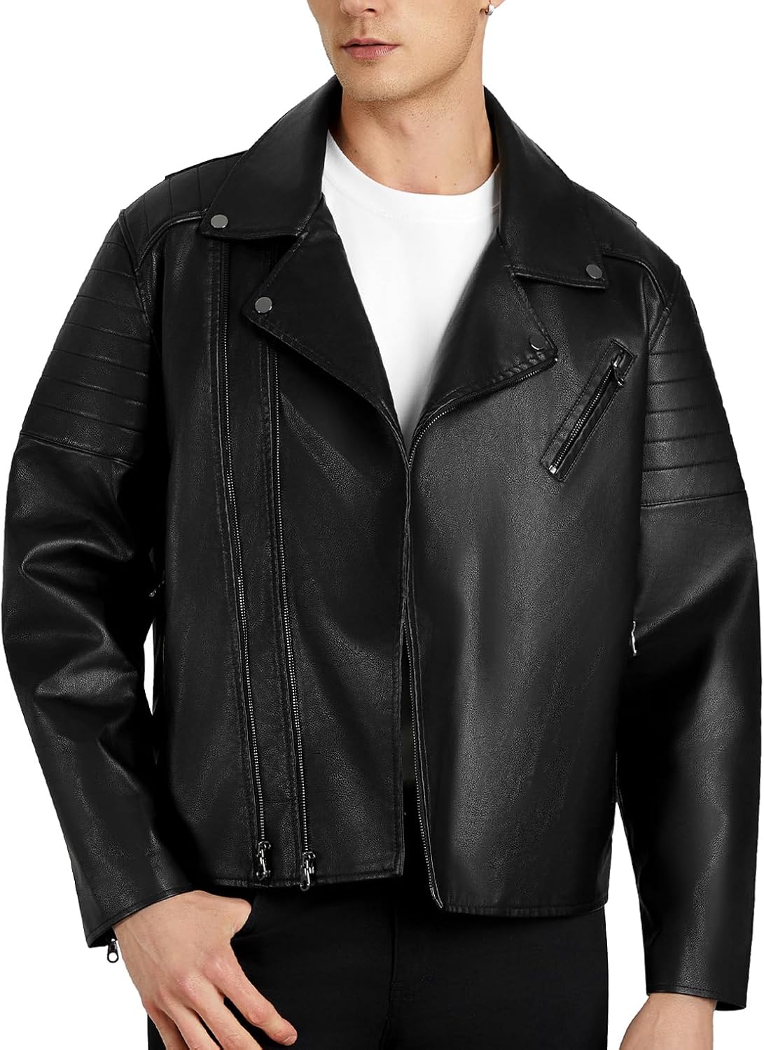 WULFUL Men's Leather Jackets - Stylish Faux Bomber for Bikers