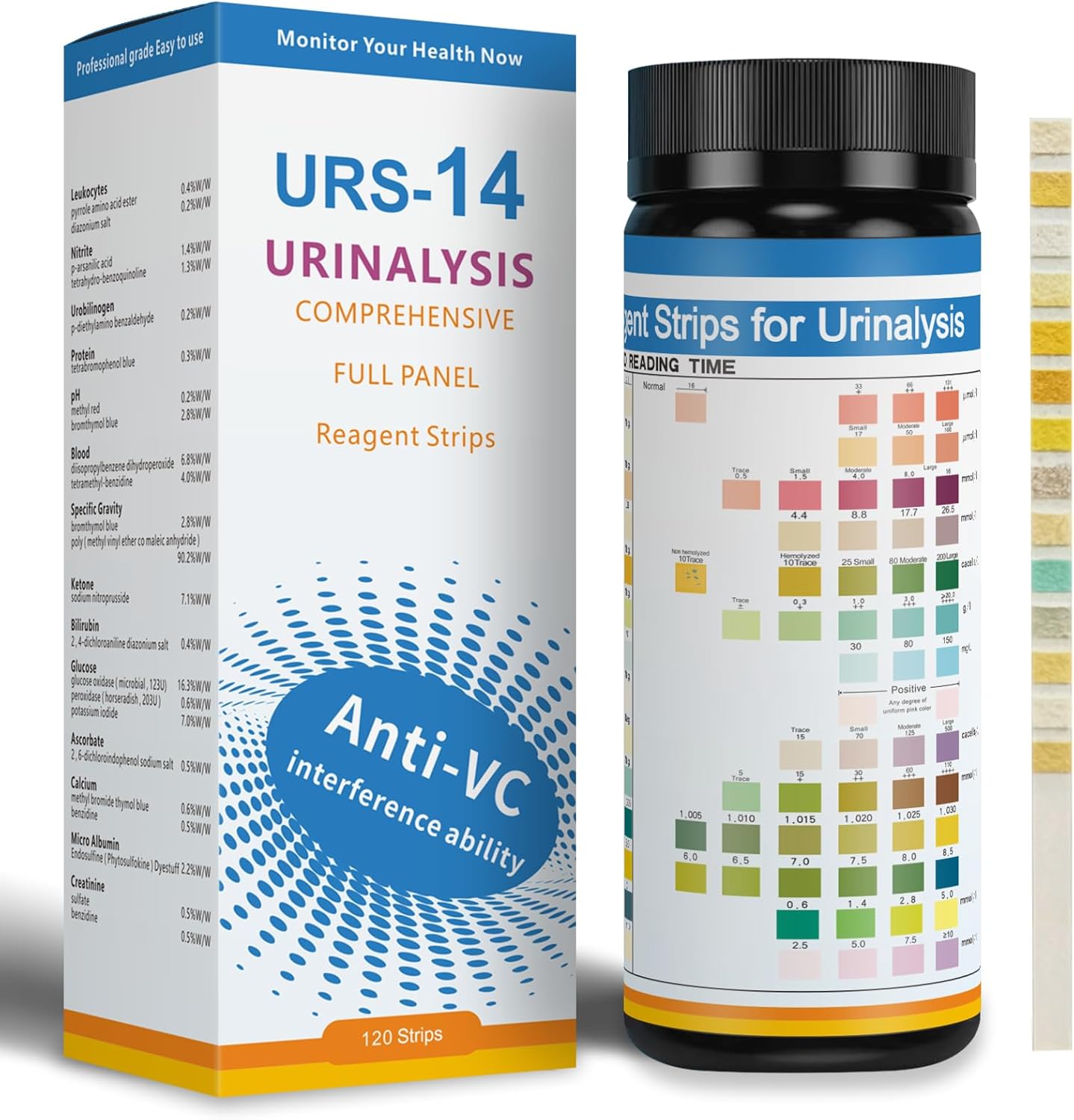 14-Panels Urinalysis Test Strips for Comprehensive Health Checks