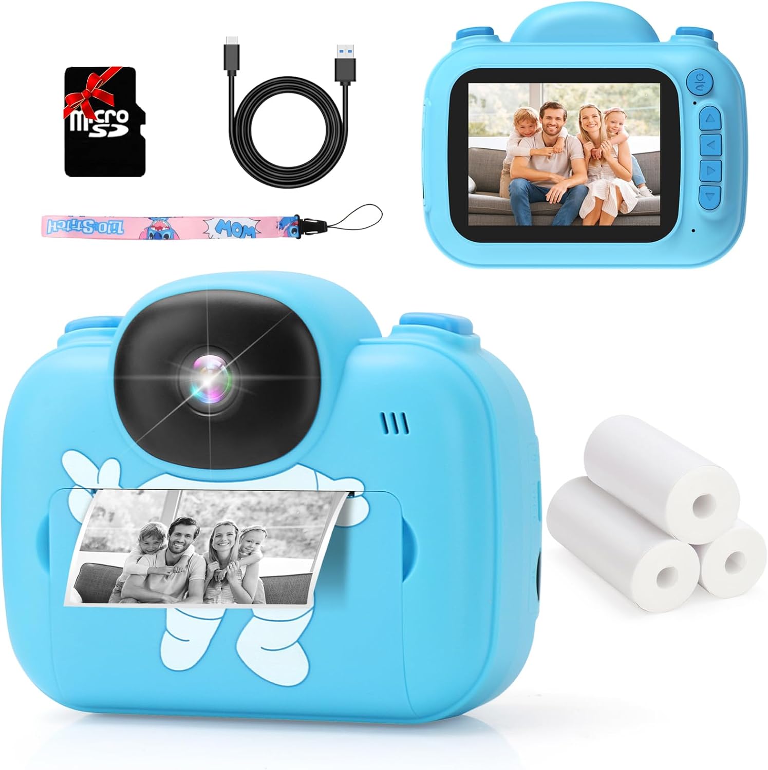Instant Print Kids Camera with HD 1080P - Perfect Gifts for Kids!