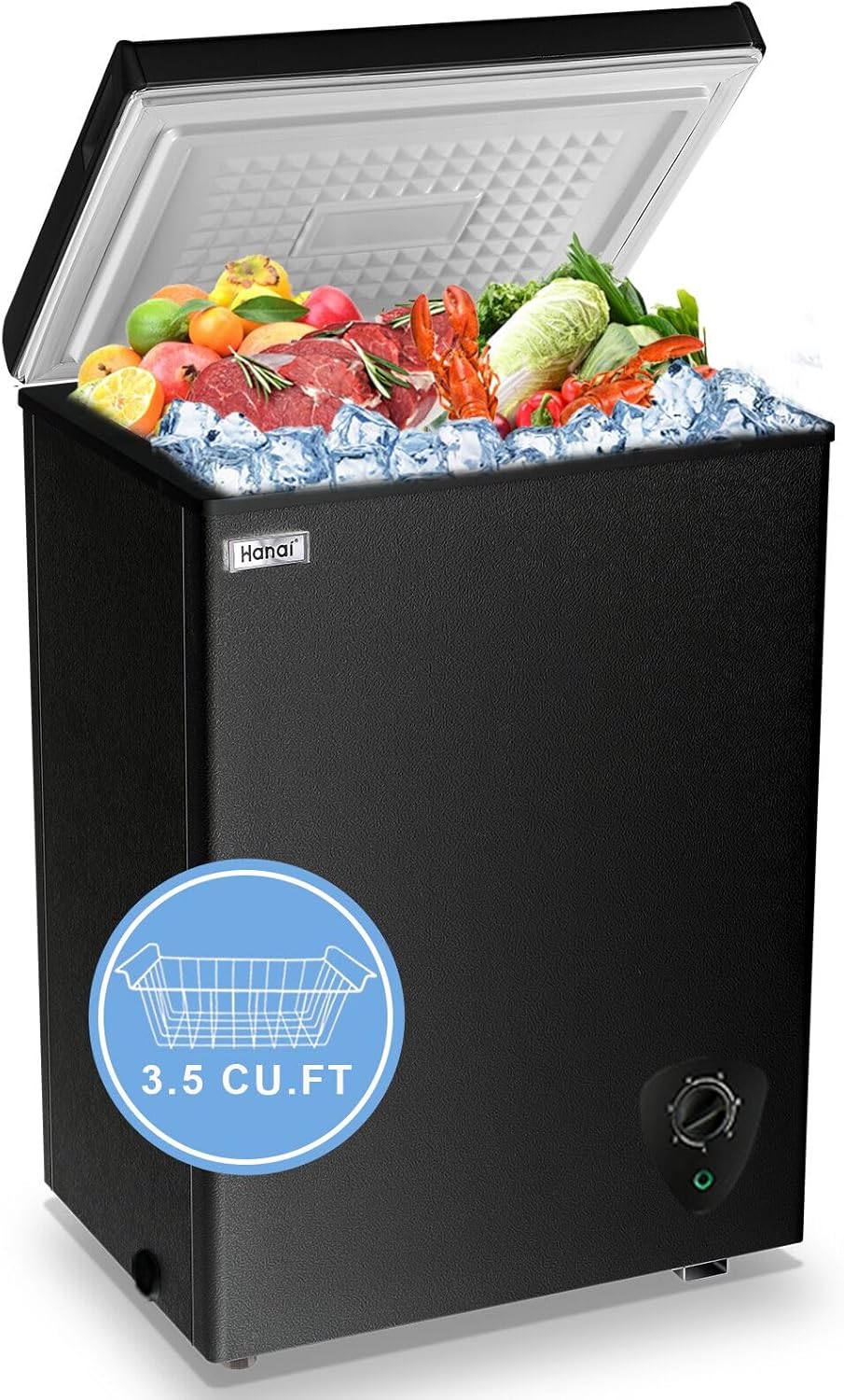 Compact 3.5 Cu.Ft Chest Freezer for Dorm, Office, and Garage