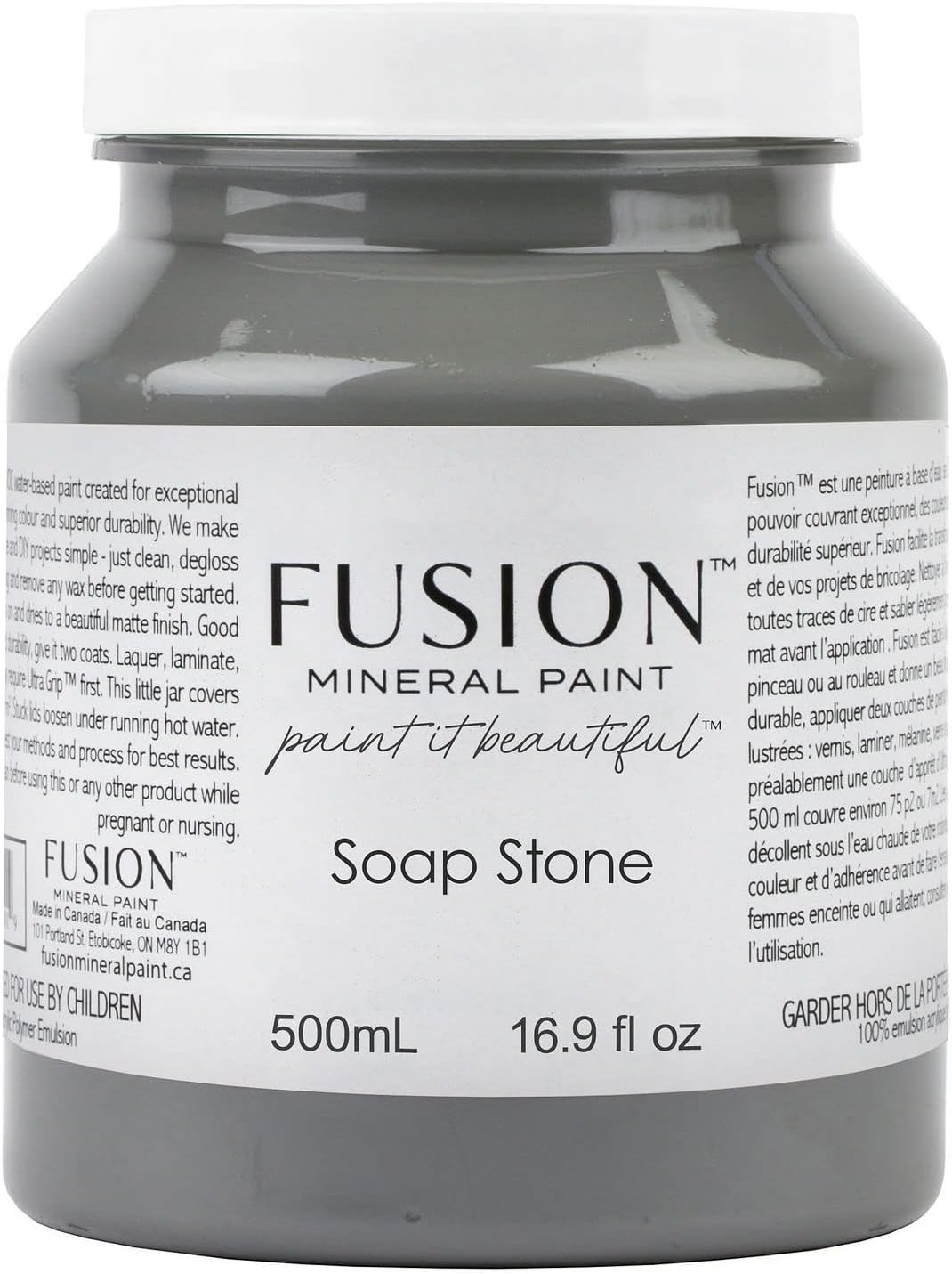 Fusion Mineral Paint Soapstone 500ml - Easy All In One Solution