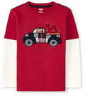Gymboree Boys and Toddler Embroidered Graphic Long Sleeve Layered Tees