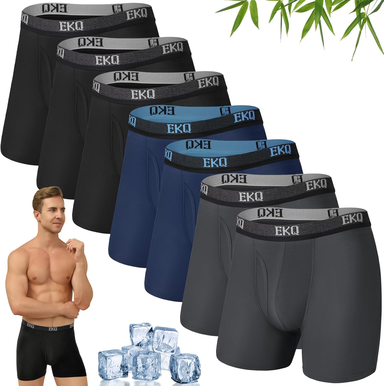 Mens Underwear Breathable Boxer Briefs 7 Pack for Comfort