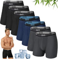 Mens Underwear Breathable Boxer Briefs 7 Pack - Soft Bamboo Comfort in