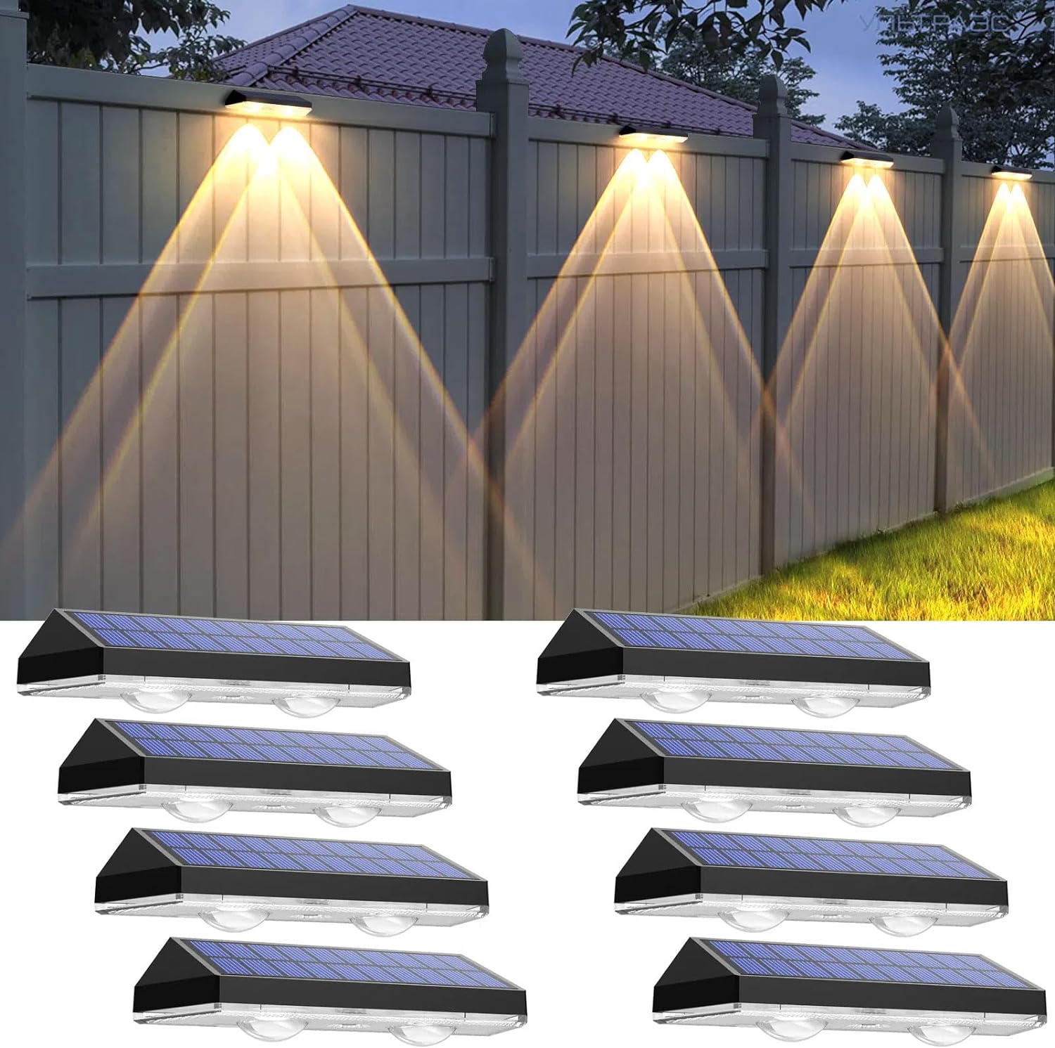 Solar Fence Lights Outdoor - 3 Modes for Home Improvement