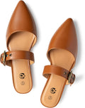 Rekayla Mules for Women Adjustable Strap Pointed Toe Backless Loafers