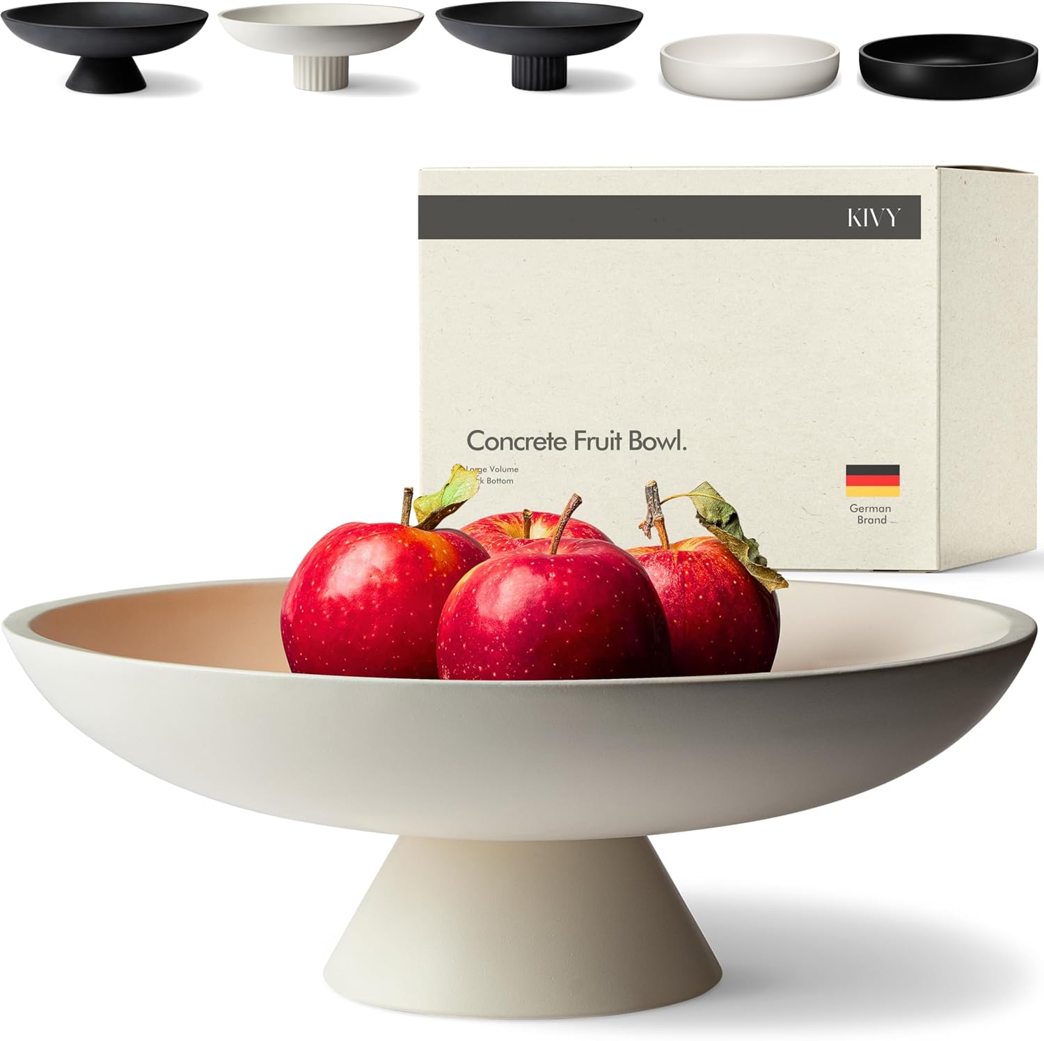 KIVY Concrete Fruit Bowl - Large Decorative Bowl for Home Decor