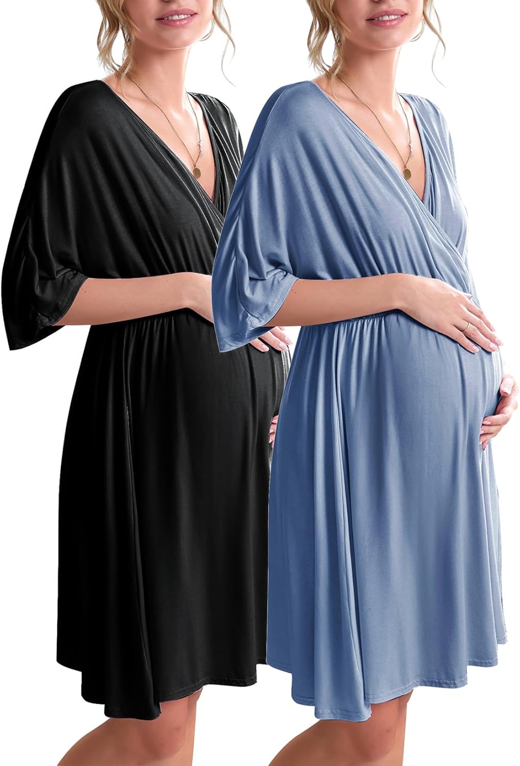 Ekouaer 3 in 1 Labor Delivery Hospital Gown for Moms