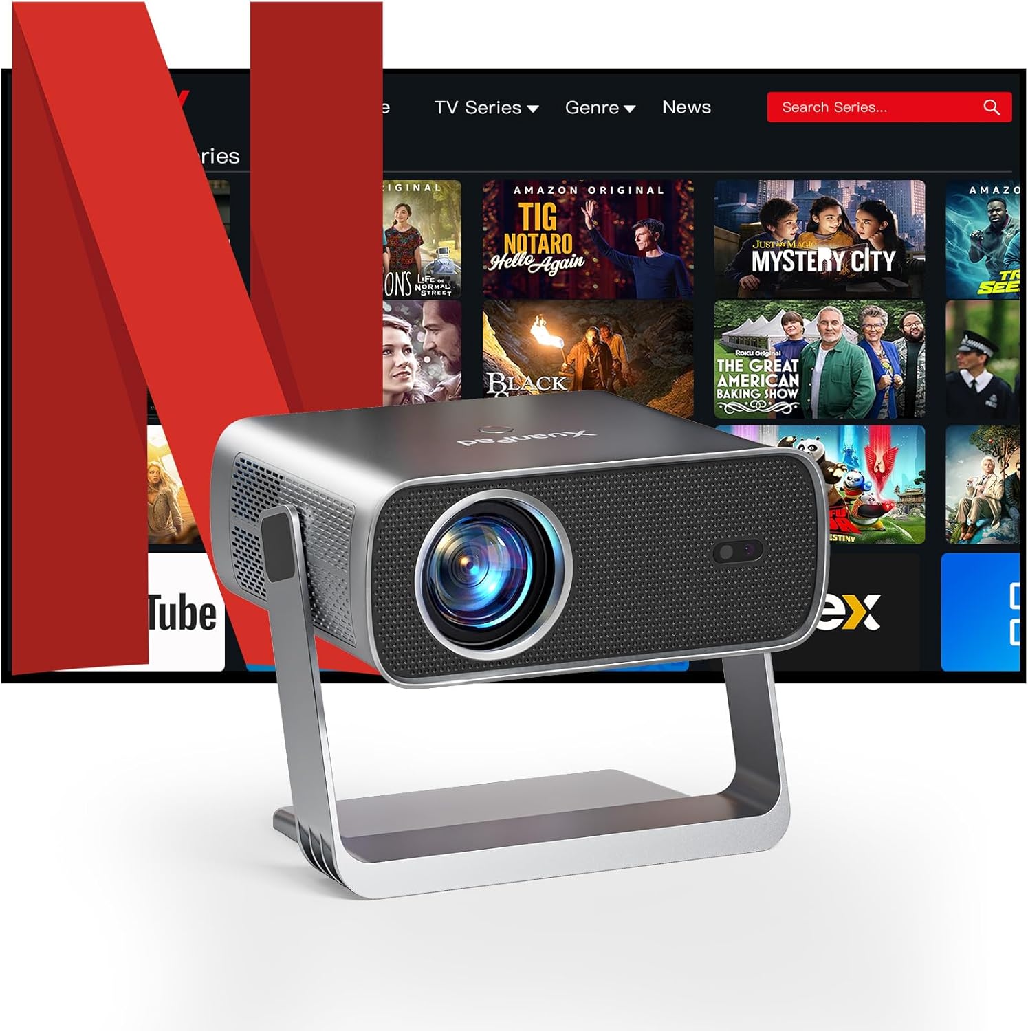 XuanPad Full HD 1080P Projector with WiFi and Bluetooth Features