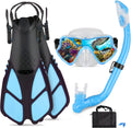 Kids Snorkeling Set Adjustable Flippers, Mask & Dry Snorkel
