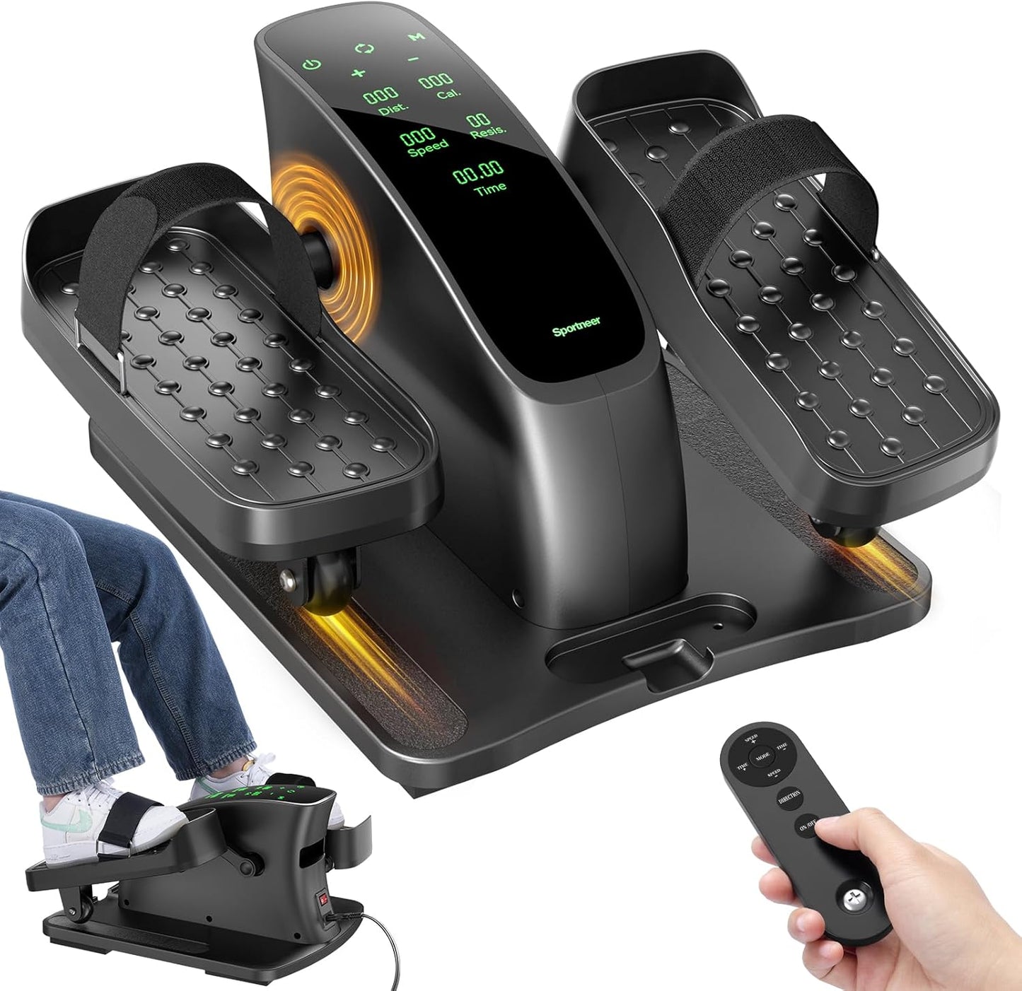 Sportneer 2-in-1 Under Desk Elliptical: 12 Speeds, Remote Control