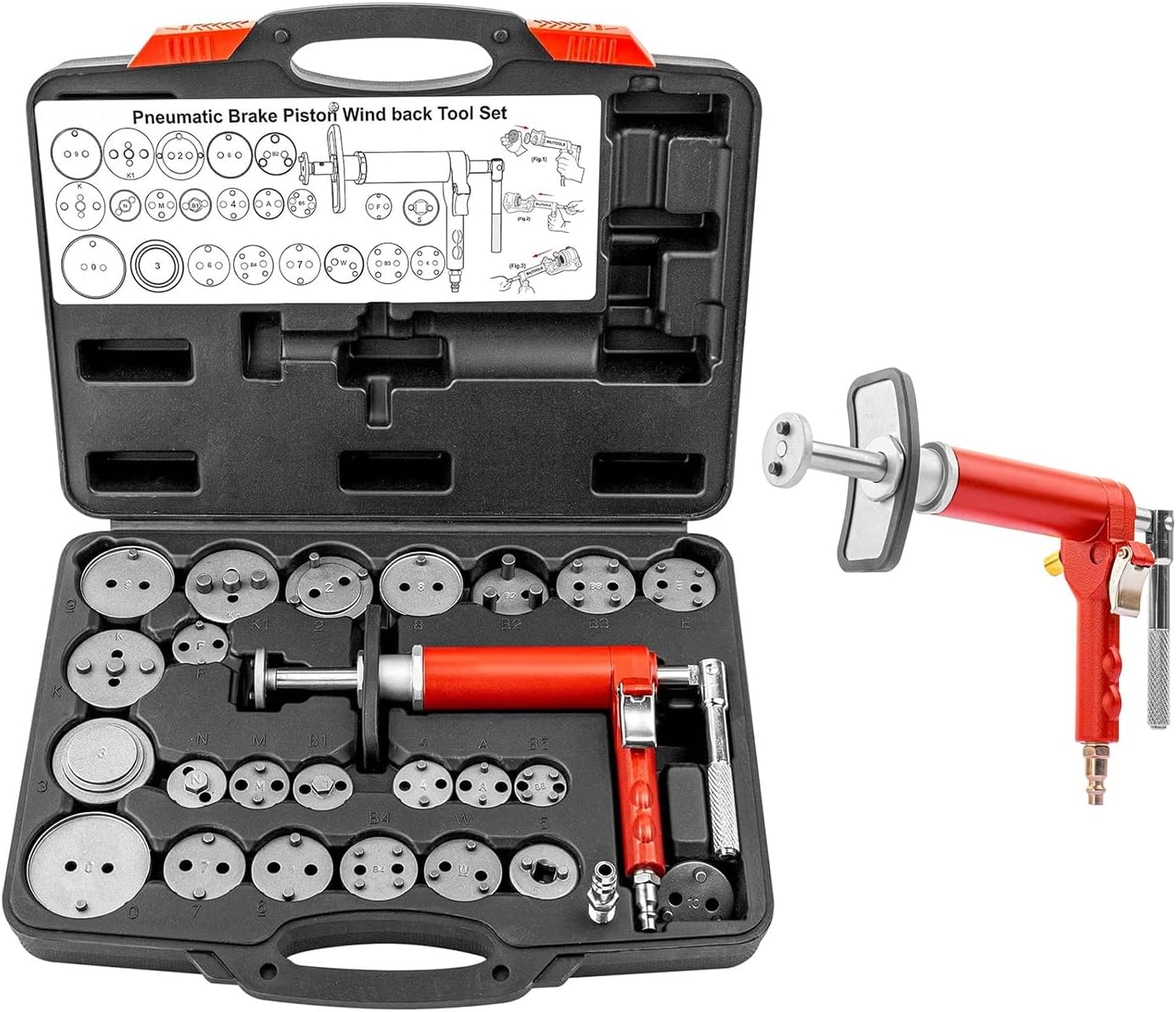 Angchun 24-Piece Pneumatic Brake Caliper Tool Set