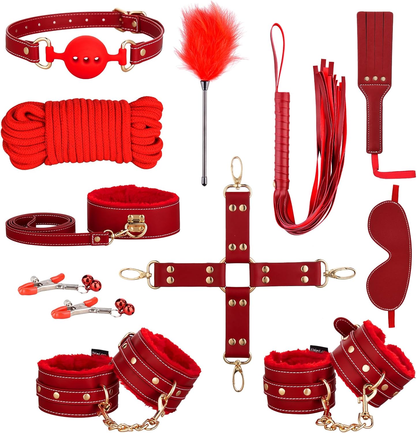 11PCS Sex Bondage BDSM Kit with Adjustable Restraints for Couples