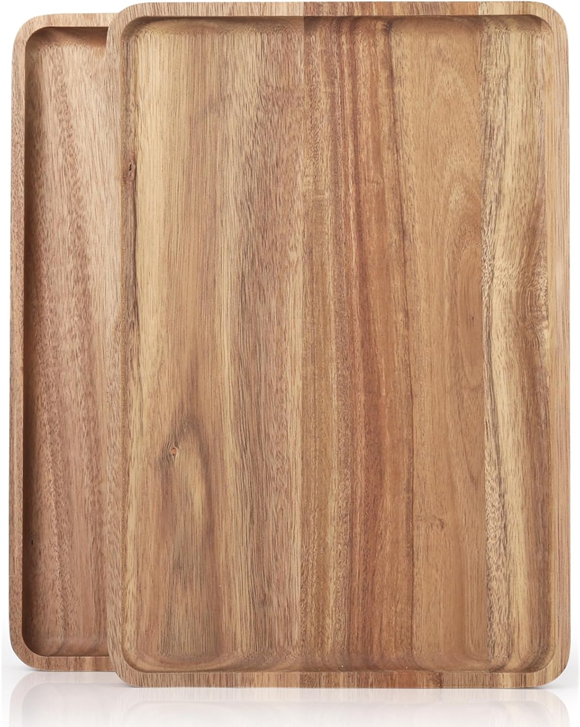 Large Solid Acacia Wood Serving Trays for Parties and Coffee