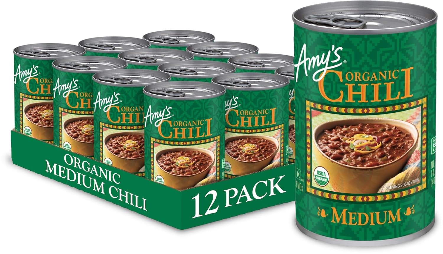 Amy's Organic Medium Spice Vegan Chili - Gluten Free & Vegetarian