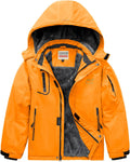 Boy's Waterproof Ski Jacket Warm Fleece Hooded Winter Snow Coat