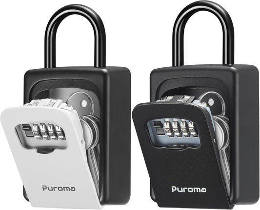 Puroma Lock Box for Keys - Large Resettable Combination Safe
