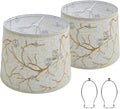 Lampshades Set of 2 for Table Floor Lamp - Natural Linen Drum Shades
