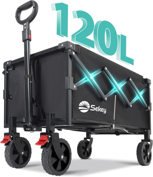 Sekey 220LBS Foldable Wagon: Portable Shopping Hero!