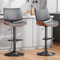Swivel Bar Stools Set of 2 Adjustable Bentwood Barstools for Kitchen