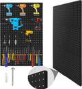 Peg Board 6 Pack 12x12 Black Metal Pegboard Panels - Heavy Duty