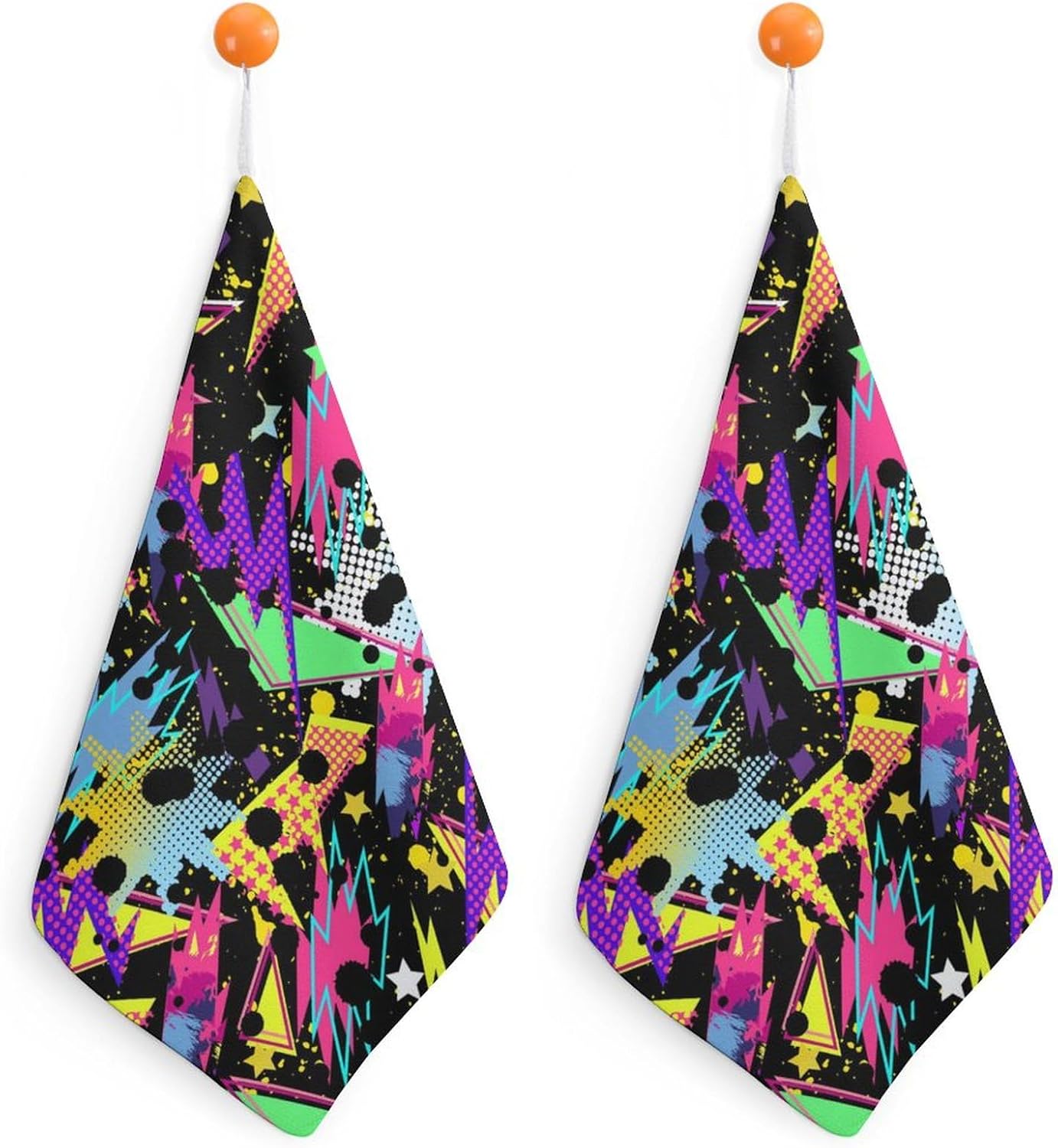 Soft Absorbent Microfiber Towels - Colorful 80s 90s Style