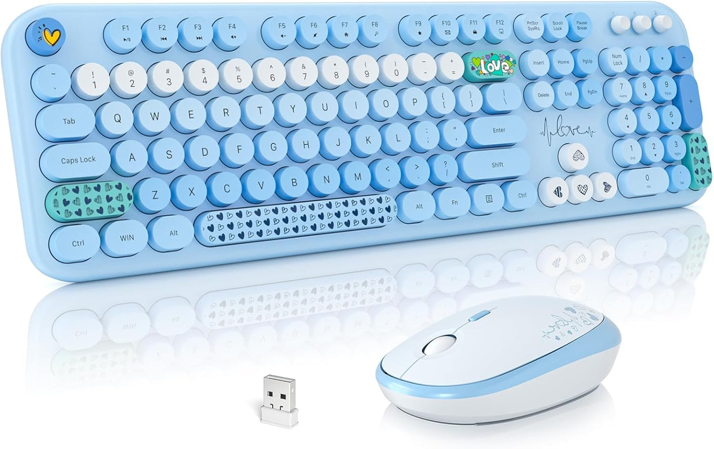 MOFII Retro Wireless Keyboard and Mouse Combo for PC and Laptop