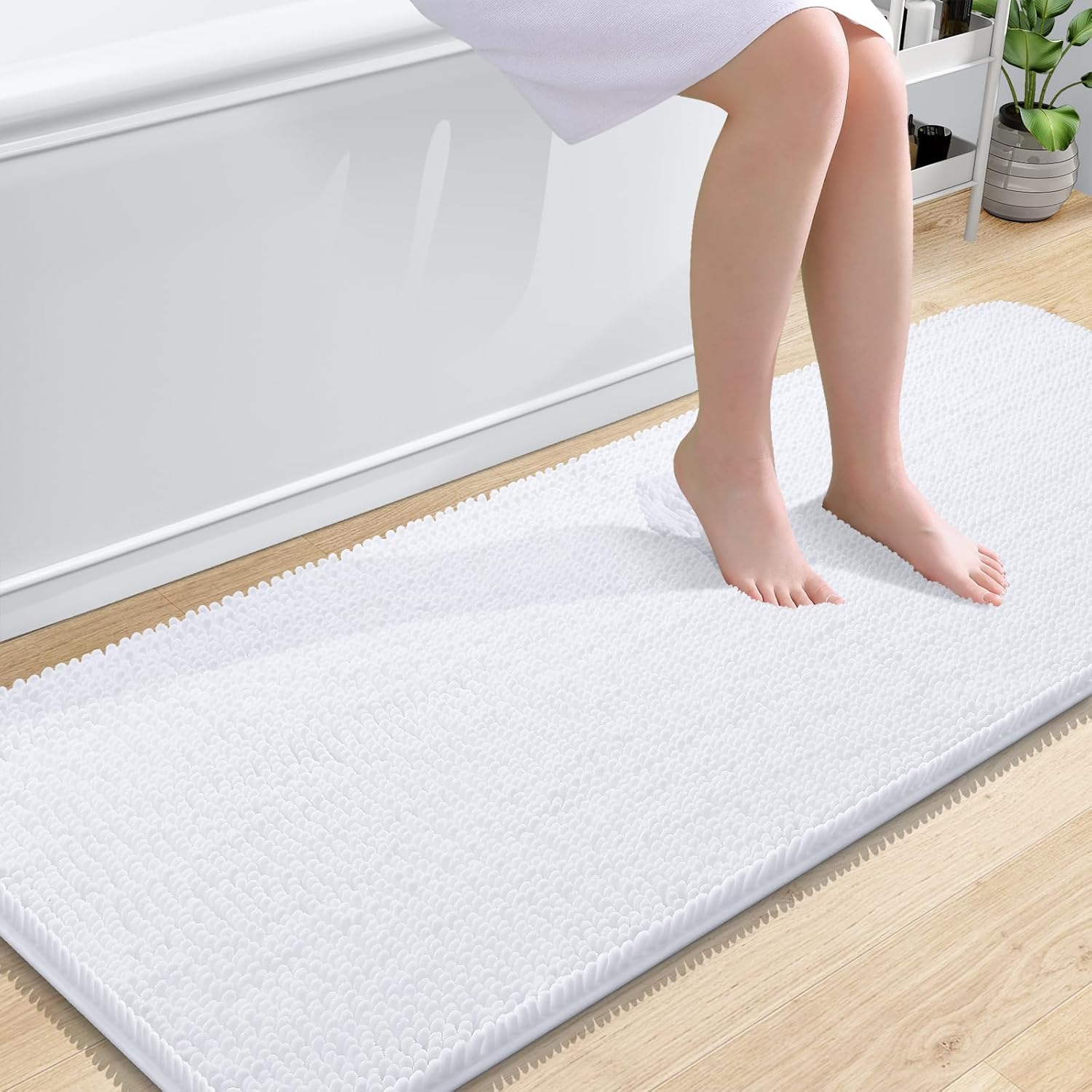 OLANLY Bathroom Rugs 59x24 - Ultra Absorbent Chenille Mats