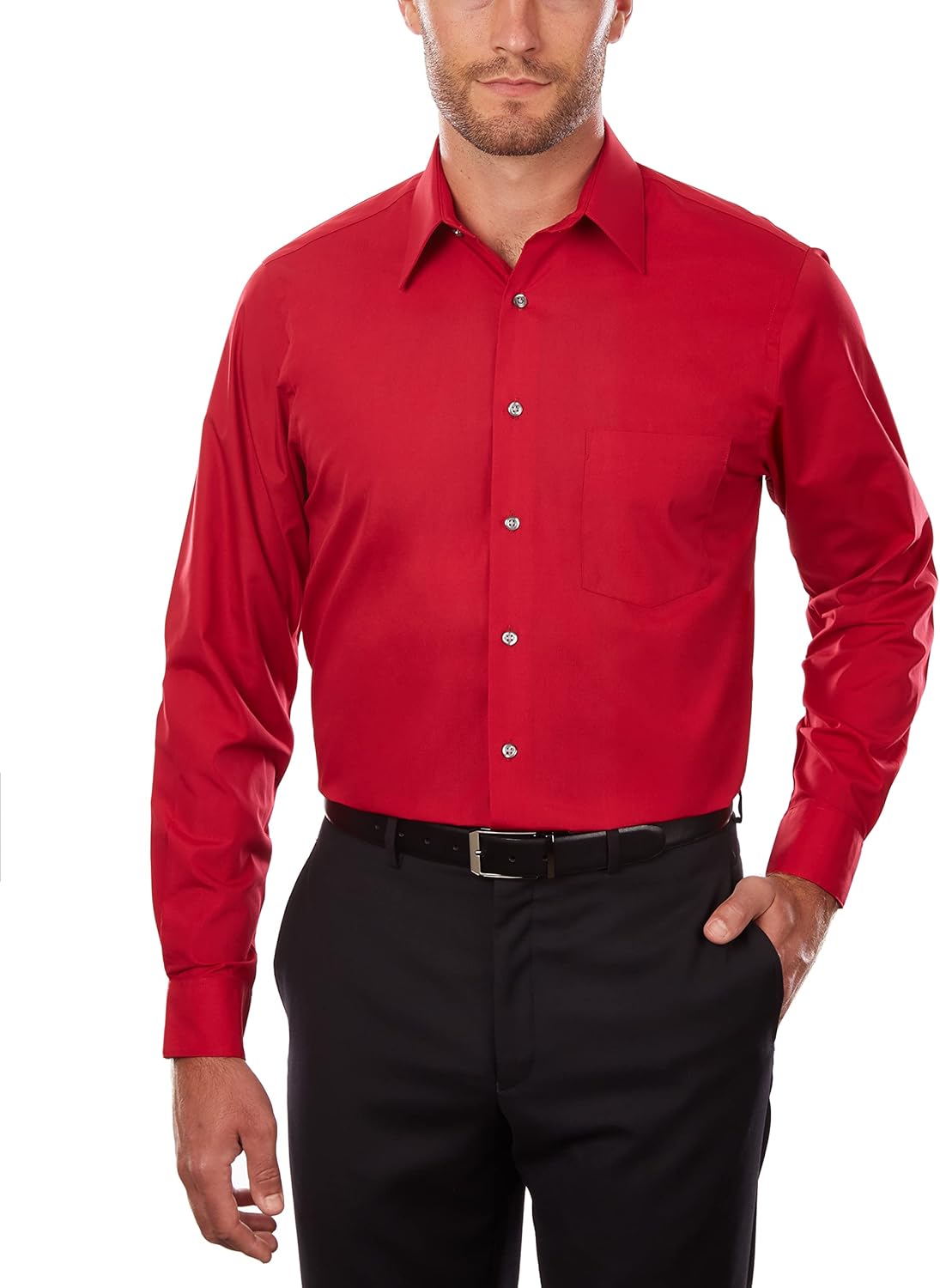 Van Heusen Men's Dress Shirt Regular Fit Poplin Solid for Comfort