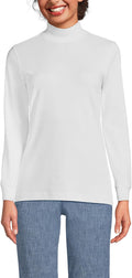 Relaxed Cotton Long Sleeve Mock Turtleneck Shirt - Comfortable Layer