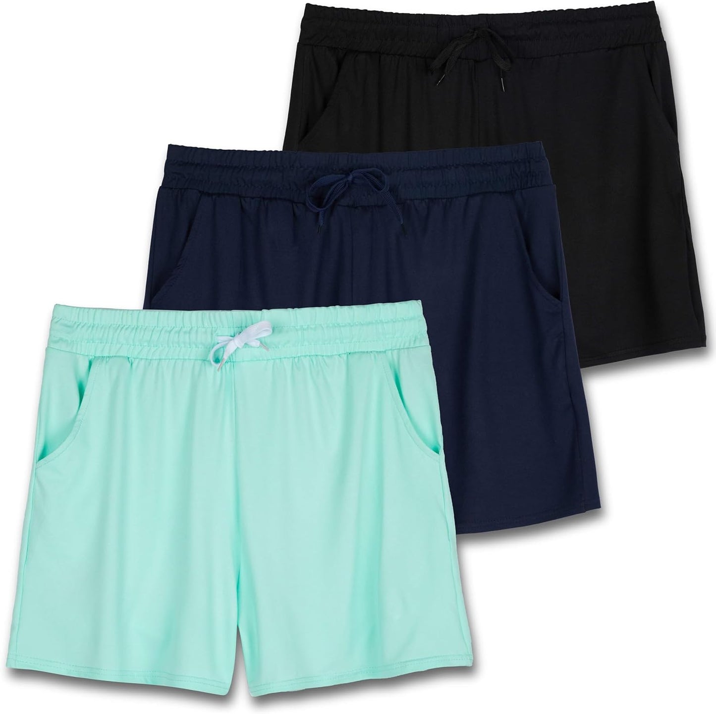 Real Essentials Women's Ultra-Soft Athletic Lounge Shorts with Pockets