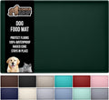 Silicone Pet Feeding Mat 23x15 in Green - Waterproof Raised Edge