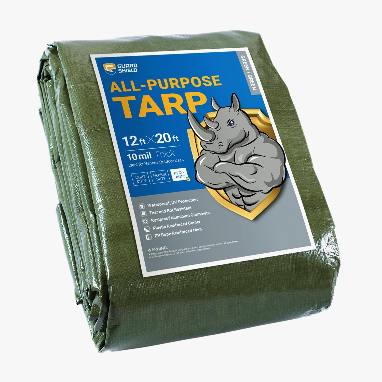 GUARD SHIELD Heavy Duty Tarp 12x20 Feet for All Weather Needs