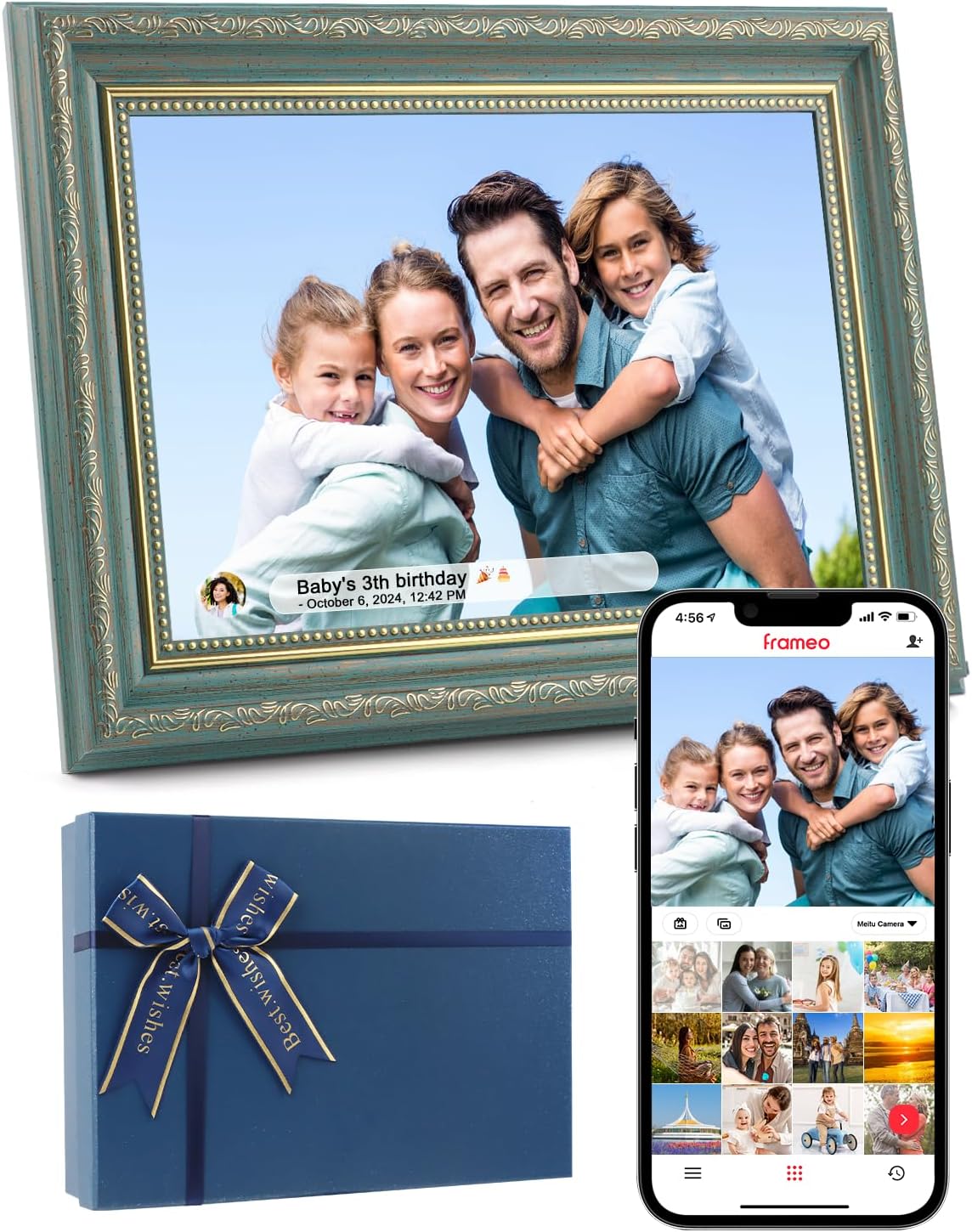 Frameo Digital Photo Frame 10.1 Inch with 32GB Storage
