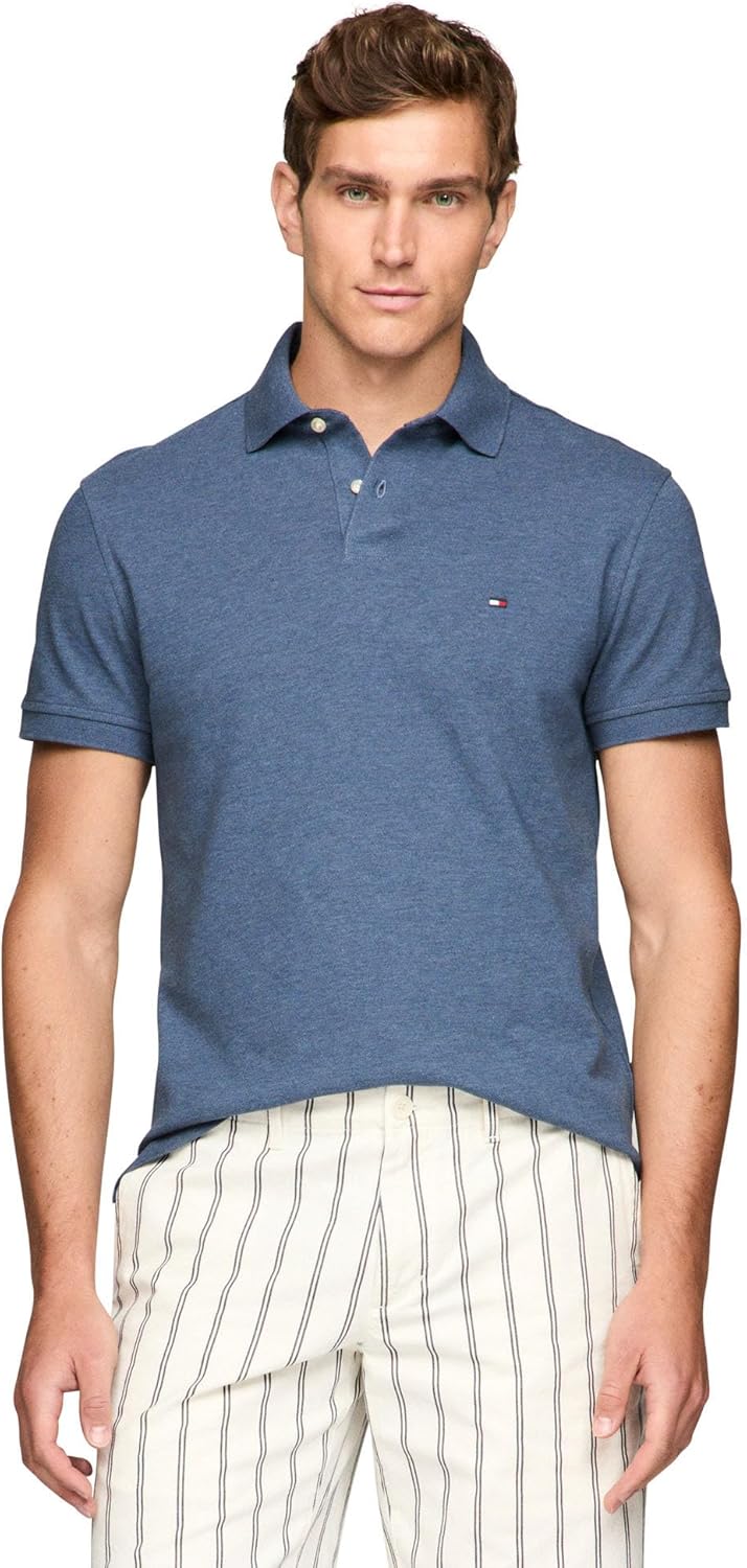 Tommy Hilfiger Men's Slim Fit Polo Shirts with Organic Cotton